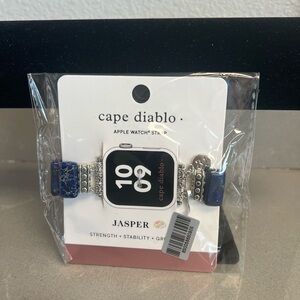 Cape Diablo Lapis Blue and Silver Watch Band